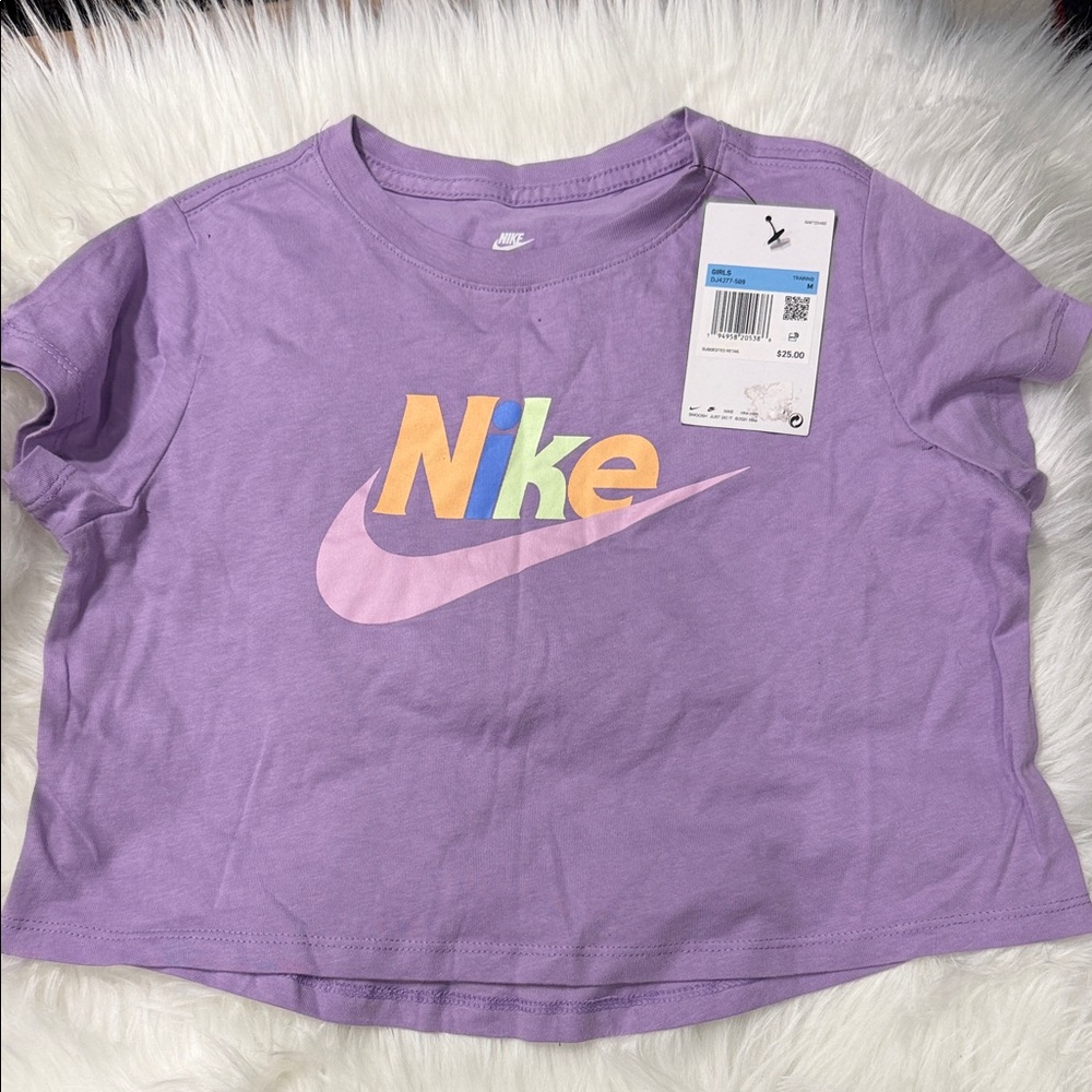 Nike Lavender Tee with Multicolor Logo